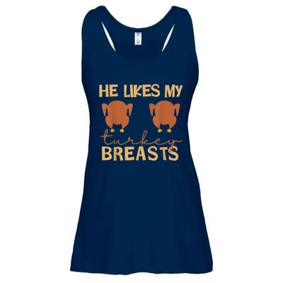 He Likes My Turkey Breasts Couple Matching Thanksgiving Ladies Essential Flowy Tank