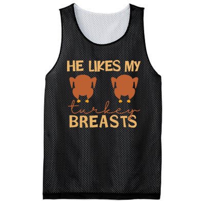 He Likes My Turkey Breasts Couple Matching Thanksgiving Mesh Reversible Basketball Jersey Tank