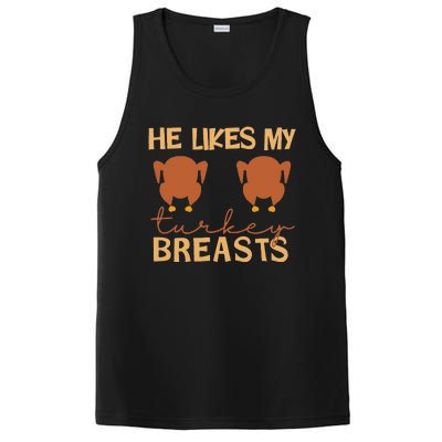 He Likes My Turkey Breasts Couple Matching Thanksgiving PosiCharge Competitor Tank