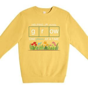 Helping Little Minds Grow Phoneme At A Time Science Coding Cute Gift Premium Crewneck Sweatshirt