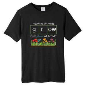 Helping Little Minds Grow Phoneme At A Time Science Coding Cute Gift Tall Fusion ChromaSoft Performance T-Shirt