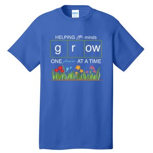 Helping Little Minds Grow Phoneme At A Time Science Coding Cute Gift Tall T-Shirt