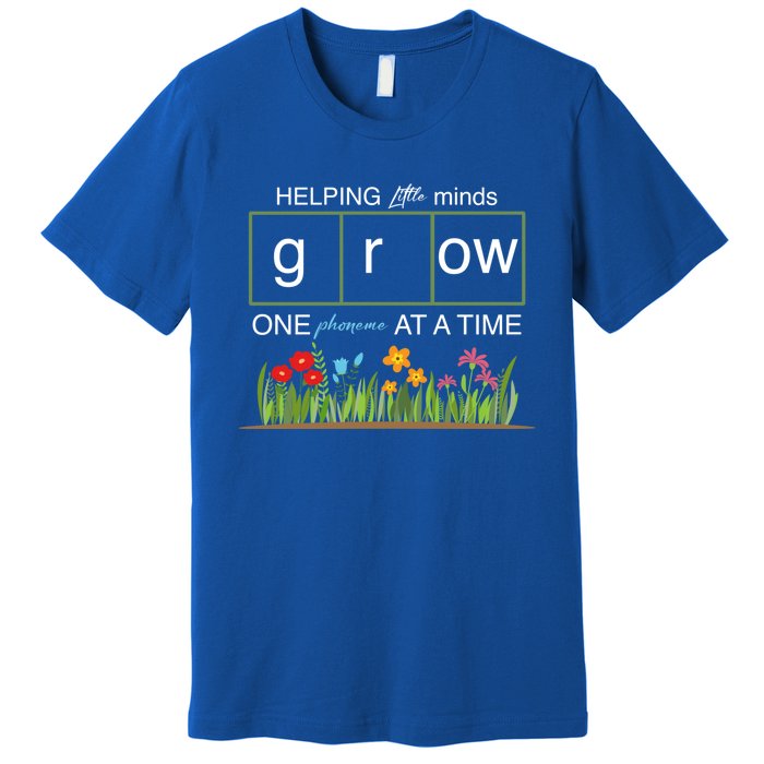 Helping Little Minds Grow Phoneme At A Time Science Coding Cute Gift Premium T-Shirt