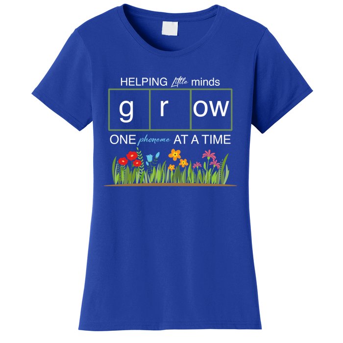 Helping Little Minds Grow Phoneme At A Time Science Coding Cute Gift Women's T-Shirt