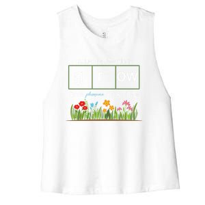 Helping Little Minds Grow Phoneme At A Time Science Coding Cute Gift Women's Racerback Cropped Tank