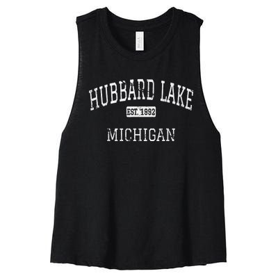 Hubbard Lake Michigan Mi Vintage Women's Racerback Cropped Tank