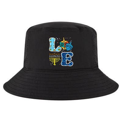 Hanukkah Love Menorah Dreidel Chanukah Jewish  Cool Comfort Performance Bucket Hat