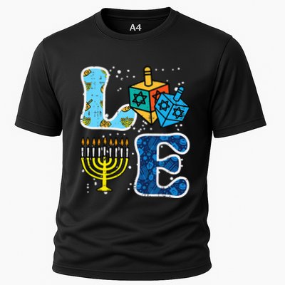 Hanukkah Love Menorah Dreidel Chanukah Jewish  Performance Shirt