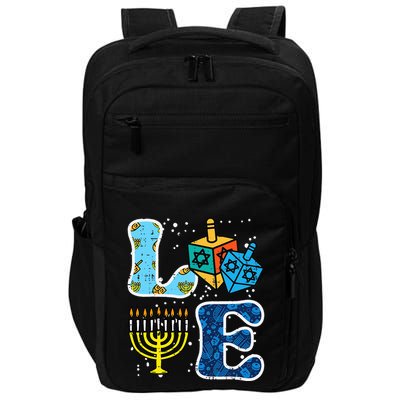 Hanukkah Love Menorah Dreidel Chanukah Jewish  Impact Tech Backpack