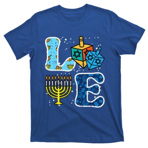 Hanukkah Love Menorah Dreidel Chanukah Jewish  T-Shirt