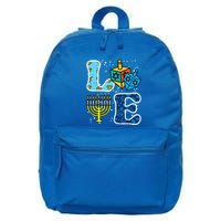 Hanukkah Love Menorah Dreidel Chanukah Jewish  16 in Basic Backpack