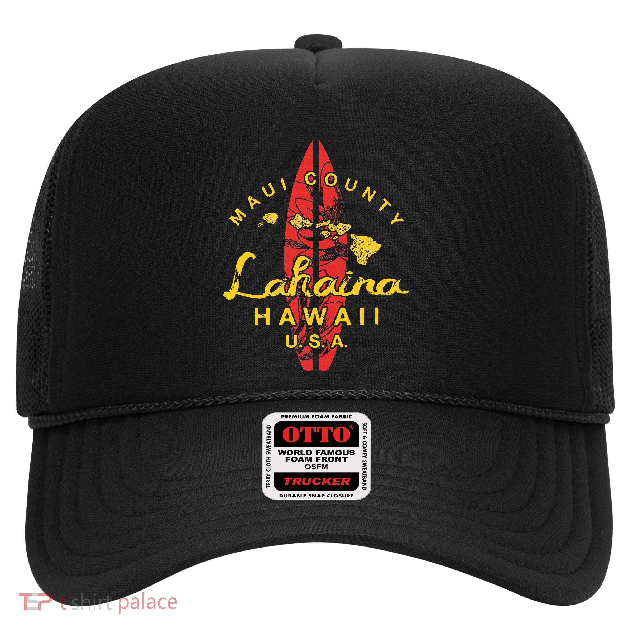 Hawaii Lahaina Maui Vintage Hawaiian Islands Surf Trucker Hat
