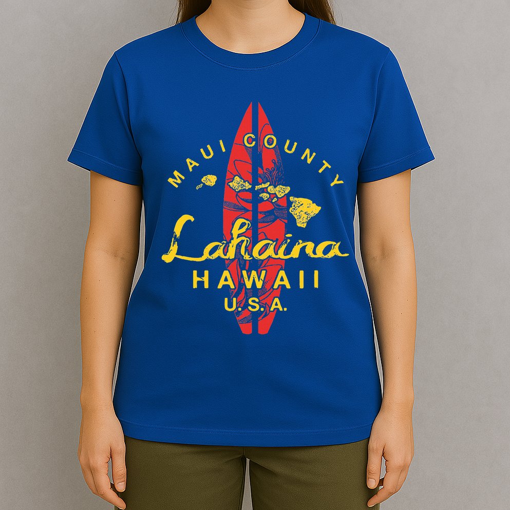 Hawaii Lahaina Maui Vintage Hawaiian Islands Surf T-Shirt