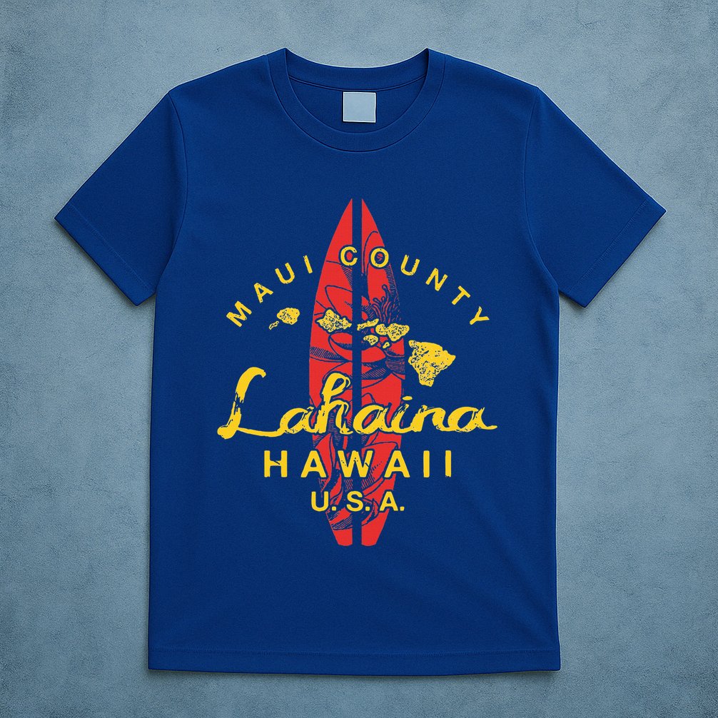 Hawaii Lahaina Maui Vintage Hawaiian Islands Surf T-Shirt