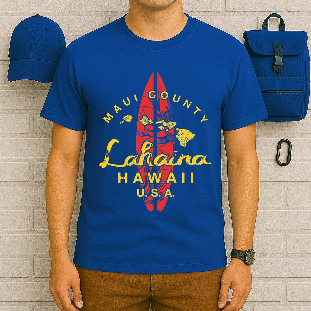 Hawaii Lahaina Maui Vintage Hawaiian Islands Surf T-Shirt