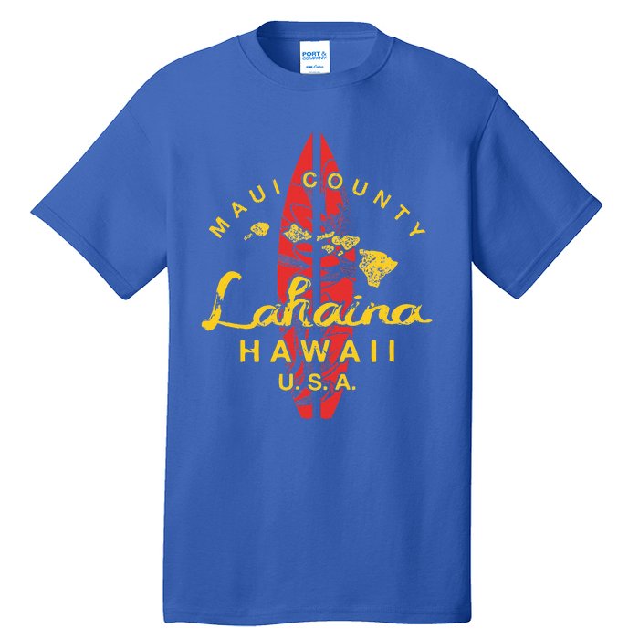 Hawaii Lahaina Maui Vintage Hawaiian Islands Surf Tall T-Shirt