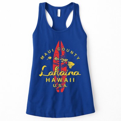 Hawaii Lahaina Maui Vintage Hawaiian Islands Surf Womens Tank Top