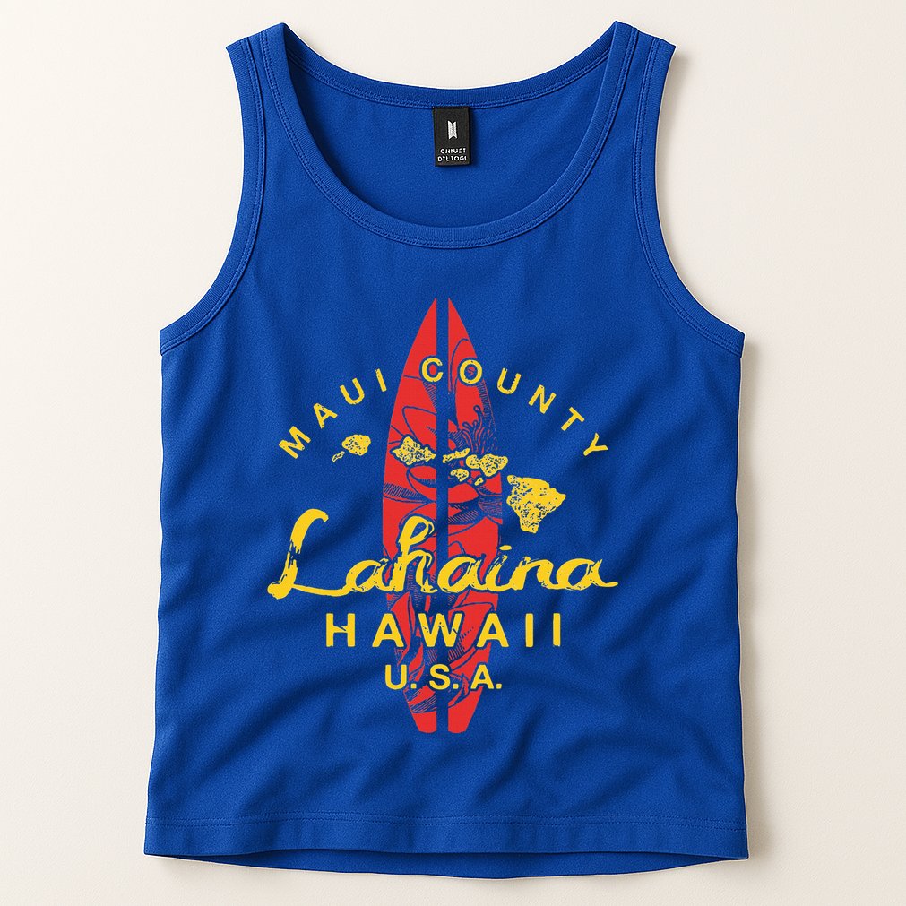 Hawaii Lahaina Maui Vintage Hawaiian Islands Surf Tank Top