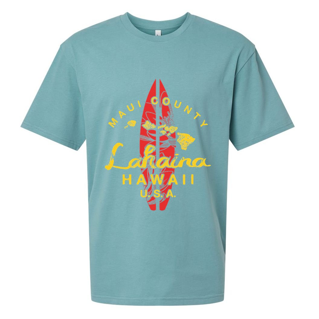 Hawaii Lahaina Maui Vintage Hawaiian Islands Surf Sueded Cloud Jersey T-Shirt