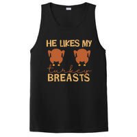 He Likes My Turkey Breasts Couple Matching Thanksgiving PosiCharge Competitor Tank