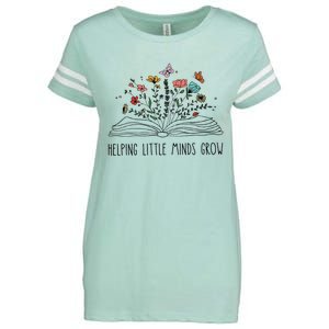 Helping Little Minds Grow Wildflowers Teacher To School Enza Ladies Jersey Football T-Shirt