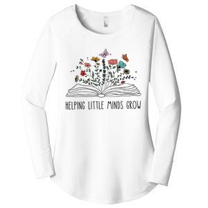 Helping Little Minds Grow Wildflowers Teacher To School Women's Perfect Tri Tunic Long Sleeve Shirt