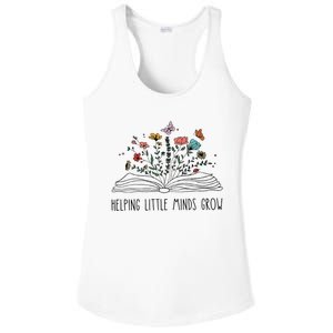 Helping Little Minds Grow Wildflowers Teacher To School Ladies PosiCharge Competitor Racerback Tank