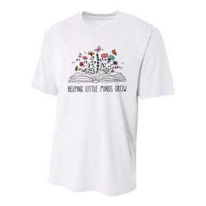 Helping Little Minds Grow Wildflowers Teacher To School Youth Performance Sprint T-Shirt