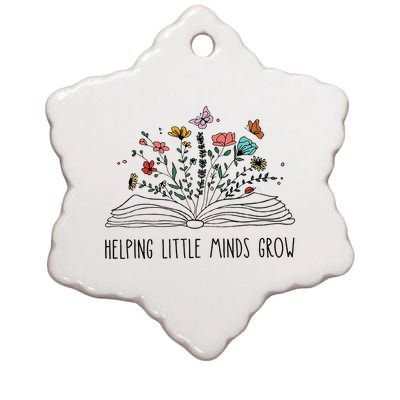 Helping Little Minds Grow Wildflowers Teacher To School Ceramic Star Ornament