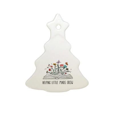 Helping Little Minds Grow Wildflowers Teacher To School Ceramic Tree Ornament