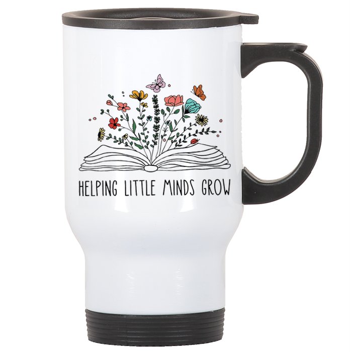 Helping Little Minds Grow Wildflowers Teacher To School Stainless Steel Travel Mug