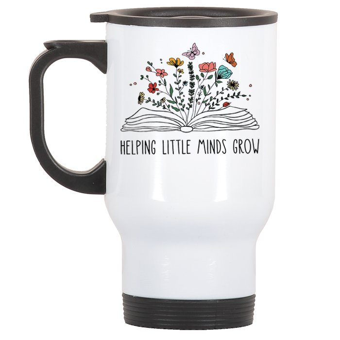 Helping Little Minds Grow Wildflowers Teacher To School Stainless Steel Travel Mug