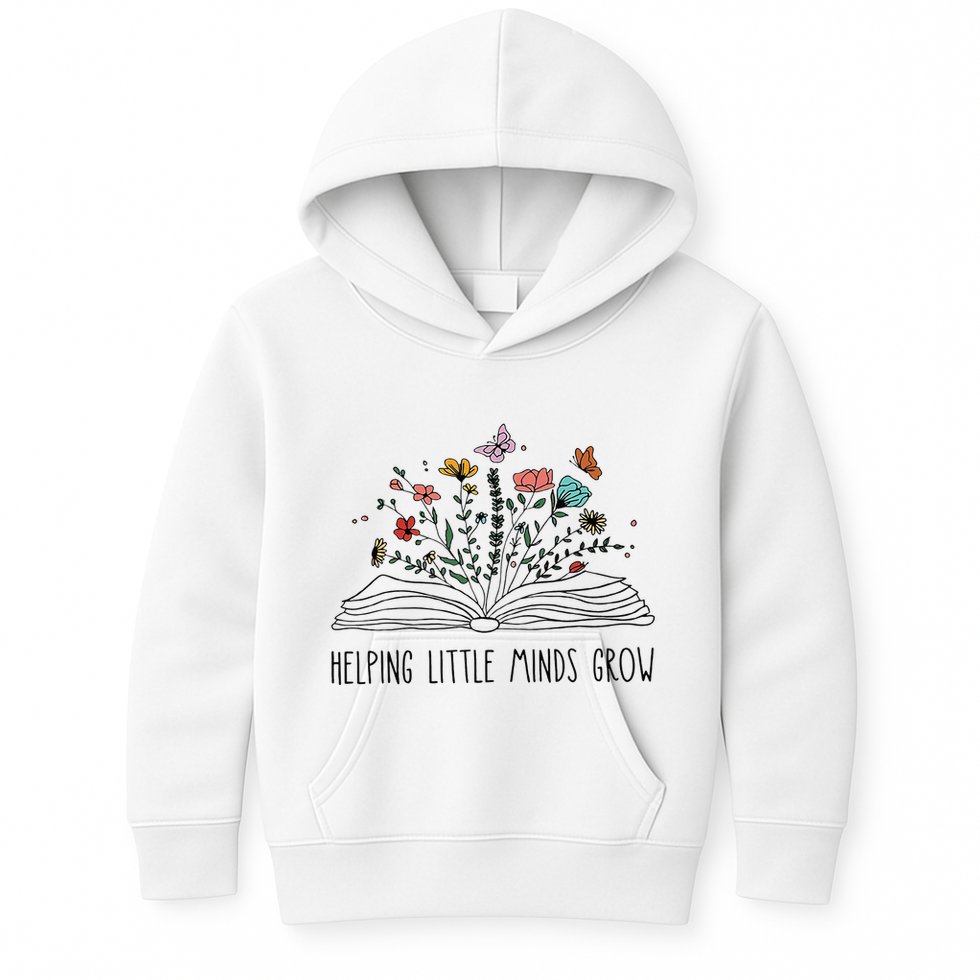 Helping Little Minds Grow Wildflowers Teacher To School Kids Hoodie