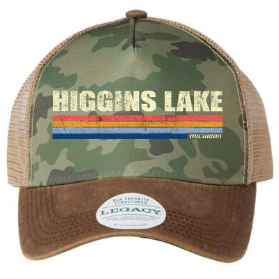 Higgins Lake Michigan Retro Style 1980's Logo Legacy Tie Dye Trucker Hat