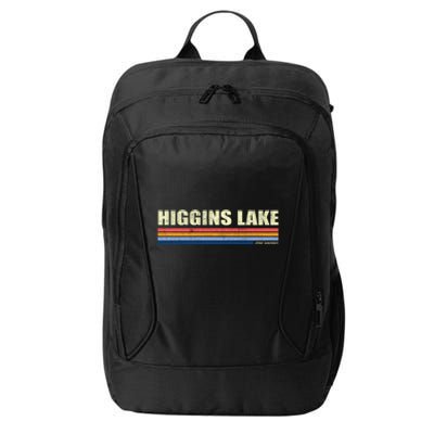 Higgins Lake Michigan Retro Style 1980's Logo City Backpack