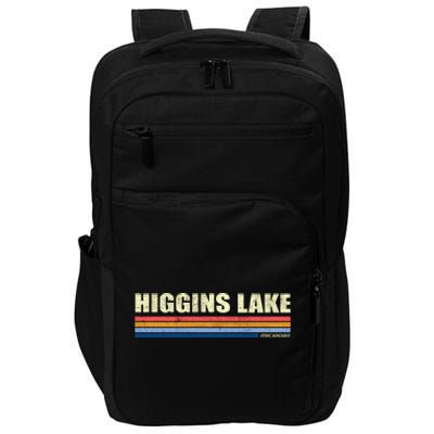 Higgins Lake Michigan Retro Style 1980's Logo Impact Tech Backpack