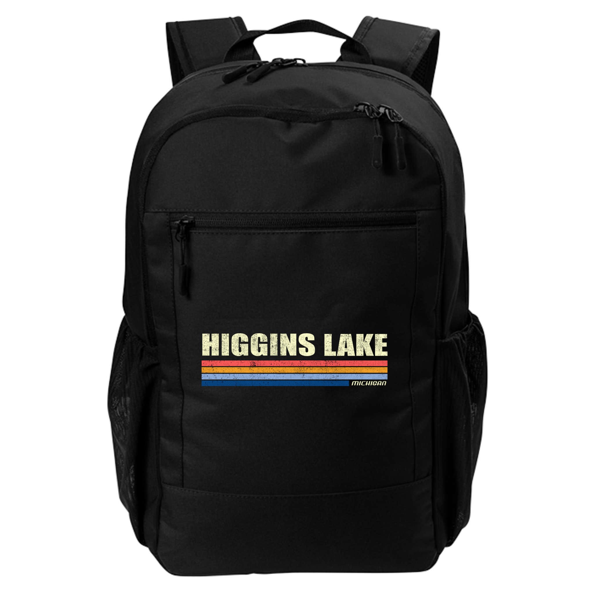 Higgins Lake Michigan Retro Style 1980's Logo Backpack