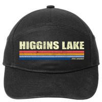Higgins Lake Michigan Retro Style 1980's Logo 7-Panel Snapback Hat