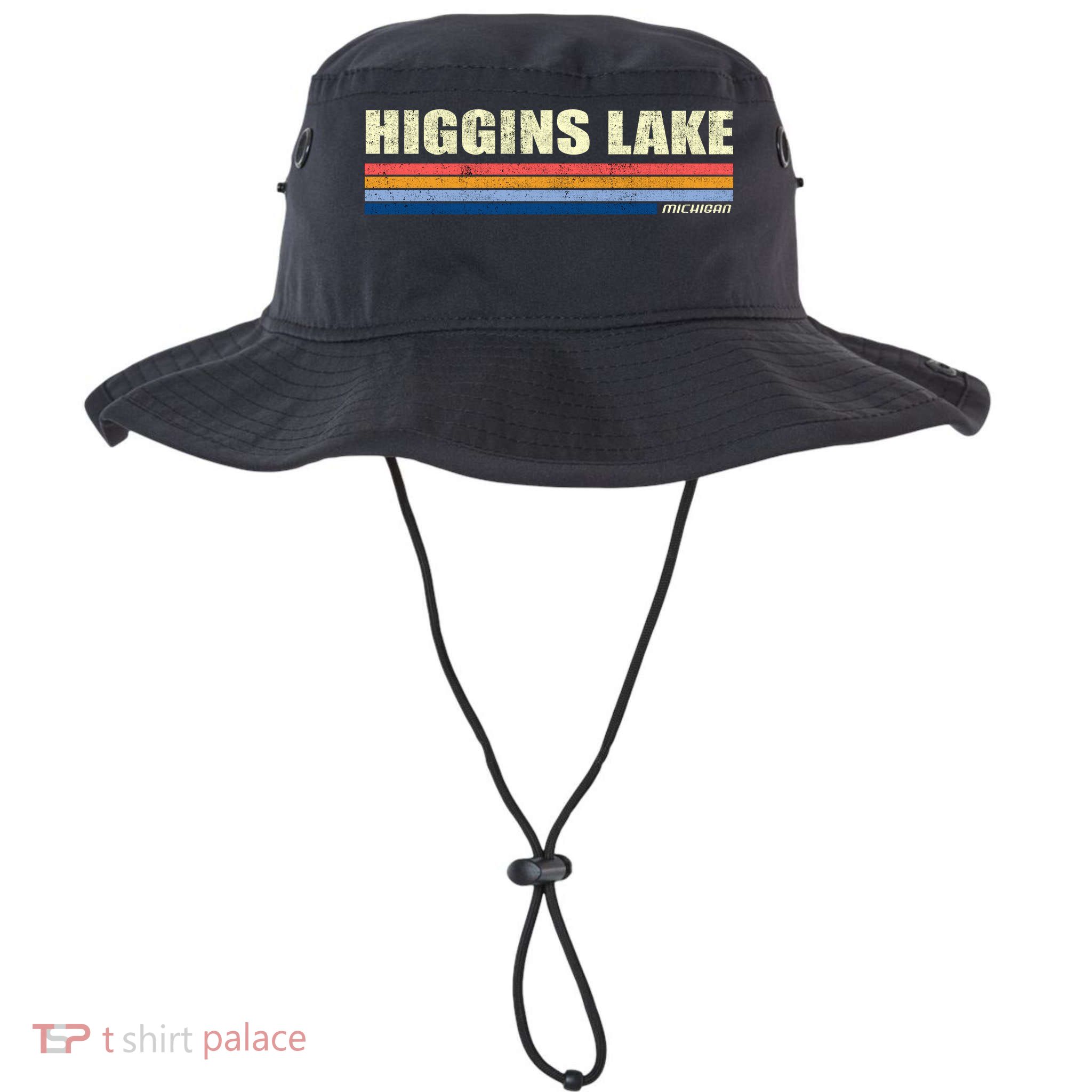 Higgins Lake Michigan Retro Style 1980's Logo Legacy Cool Fit Booney Bucket Hat
