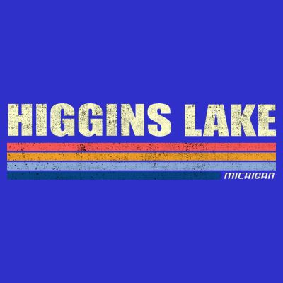 Higgins Lake Michigan Retro Style 1980's Logo T-Shirt