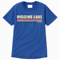 Higgins Lake Michigan Retro Style 1980's Logo Tall T-Shirt
