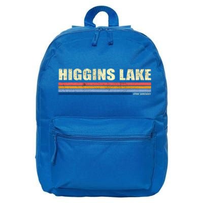 Higgins Lake Michigan Retro Style 1980's Logo 16 in Basic Backpack