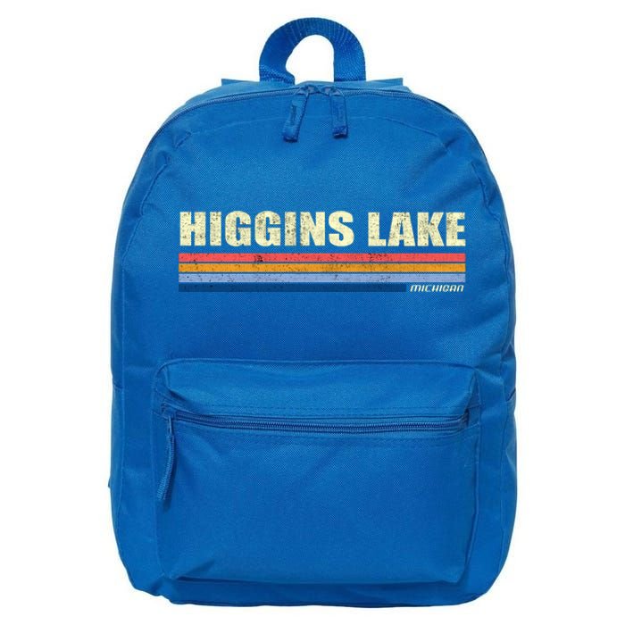 Higgins Lake Michigan Retro Style 1980's Logo 16 in Basic Backpack