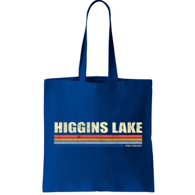 Higgins Lake Michigan Retro Style 1980's Logo Tote Bag