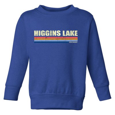 Higgins Lake Michigan Retro Style 1980's Logo Toddler Sweatshirt