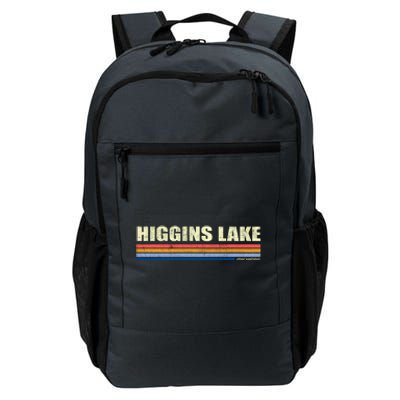 Higgins Lake Michigan Retro Style 1980's Logo Daily Commute Backpack