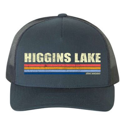 Higgins Lake Michigan Retro Style 1980's Logo Yupoong Adult 5-Panel Trucker Hat