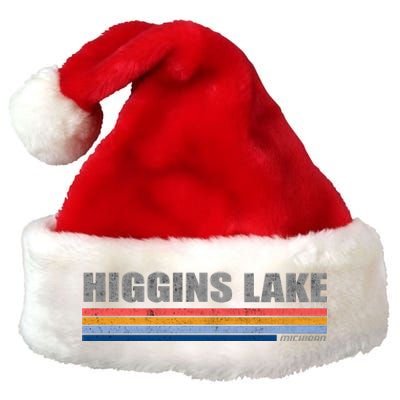 Higgins Lake Michigan Retro Style 1980's Logo Premium Christmas Santa Hat