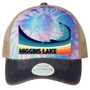 Higgins Lake Michigan Retro Boating Sailing & Fishing Legacy Tie Dye Trucker Hat