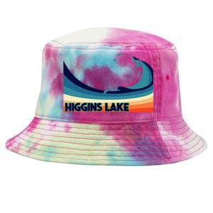 Higgins Lake Michigan Retro Boating Sailing & Fishing Tie-Dyed Bucket Hat